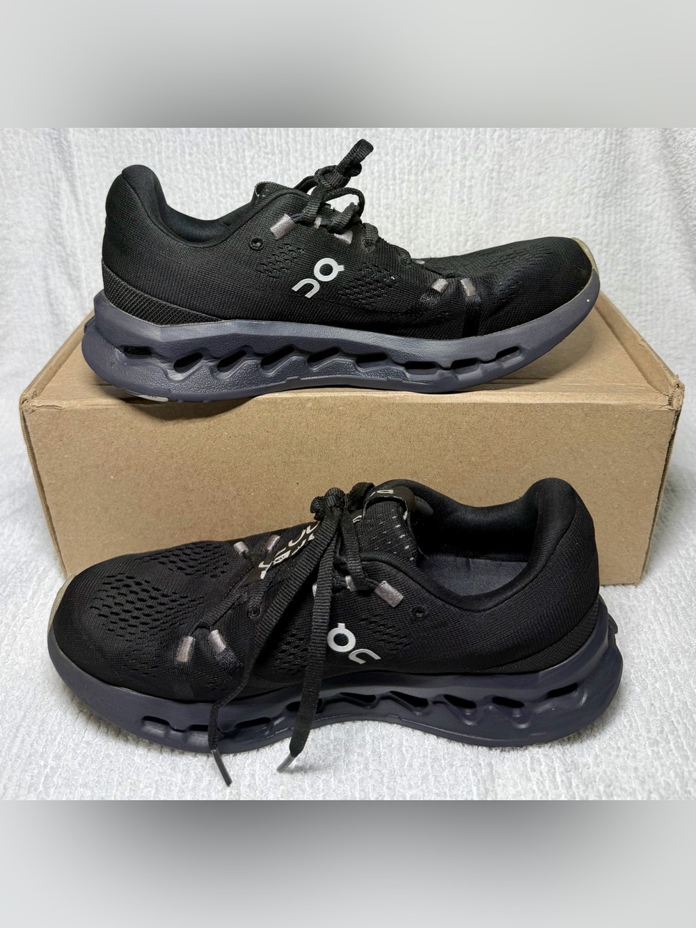 On Cloudsurfer Women’s 8 All Black Running Shoes CloudTec 3WD10440485 - Picture 2 of 7